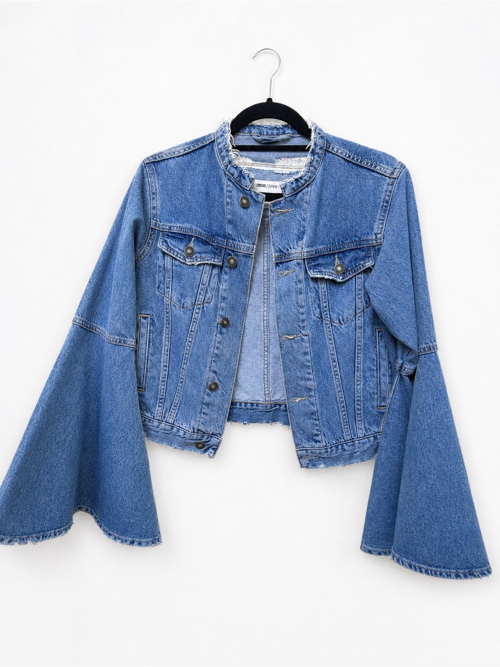 ASOS Light Blue Frayed Collar Denim Jacket
